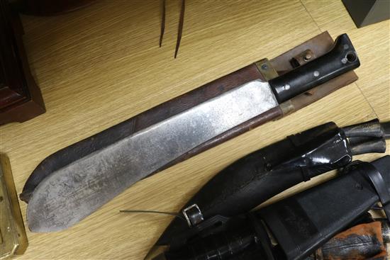 Seven Kukri and other knives